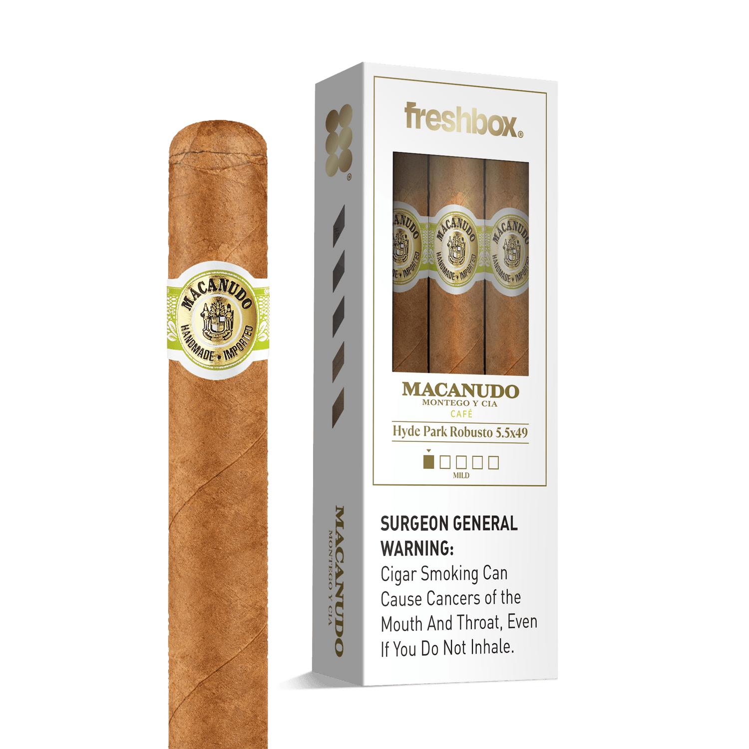 Macanudo Hyde Park 5.5x49 FreshBox | Cigar 3-Pack - Liquor Boutique