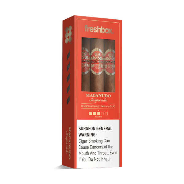 Macanudo Inspirado Orange Robusto 5x50 FreshBox | Cigar 3-Pack - Liquor Boutique