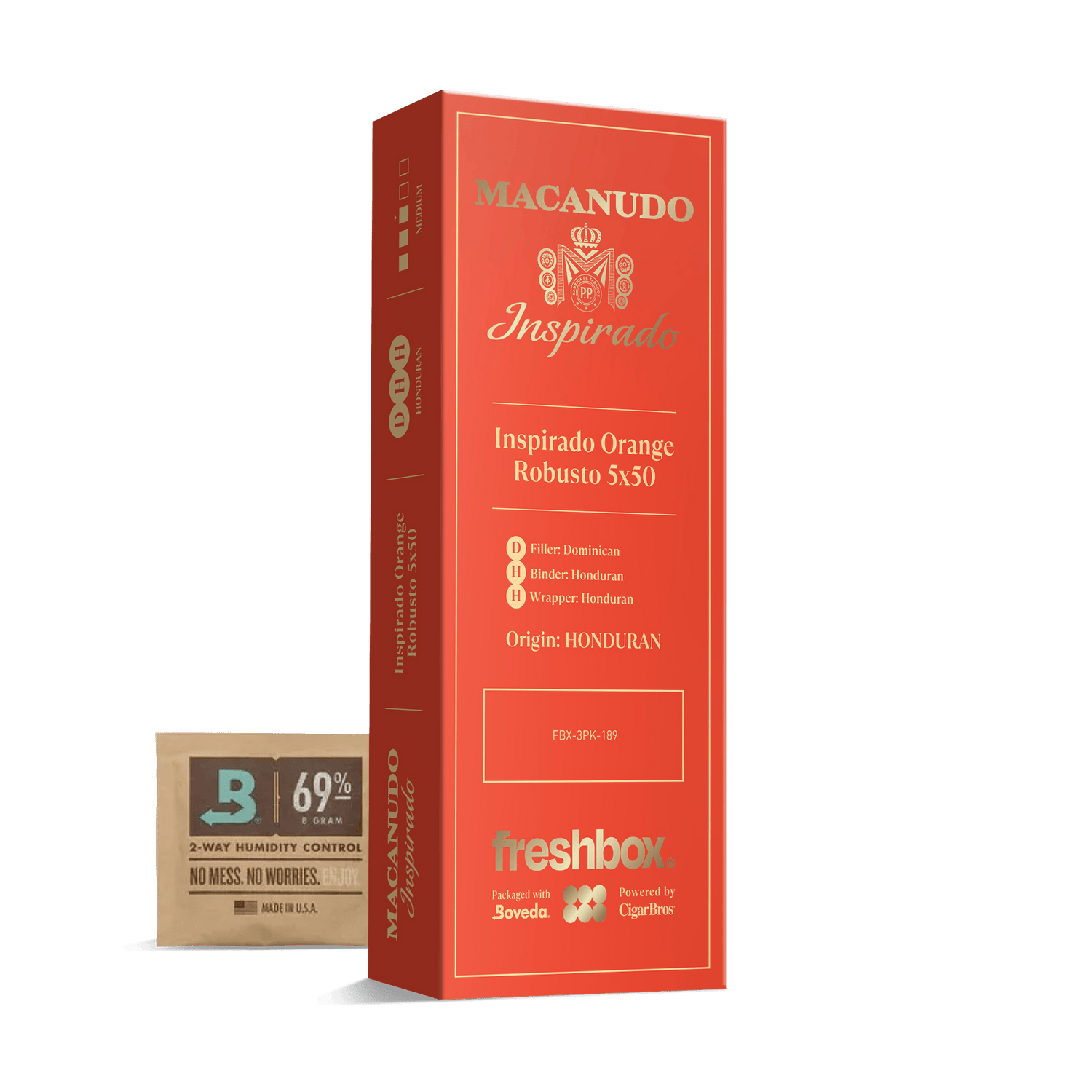 Macanudo Inspirado Orange Robusto 5x50 FreshBox | Cigar 3-Pack - Liquor Boutique