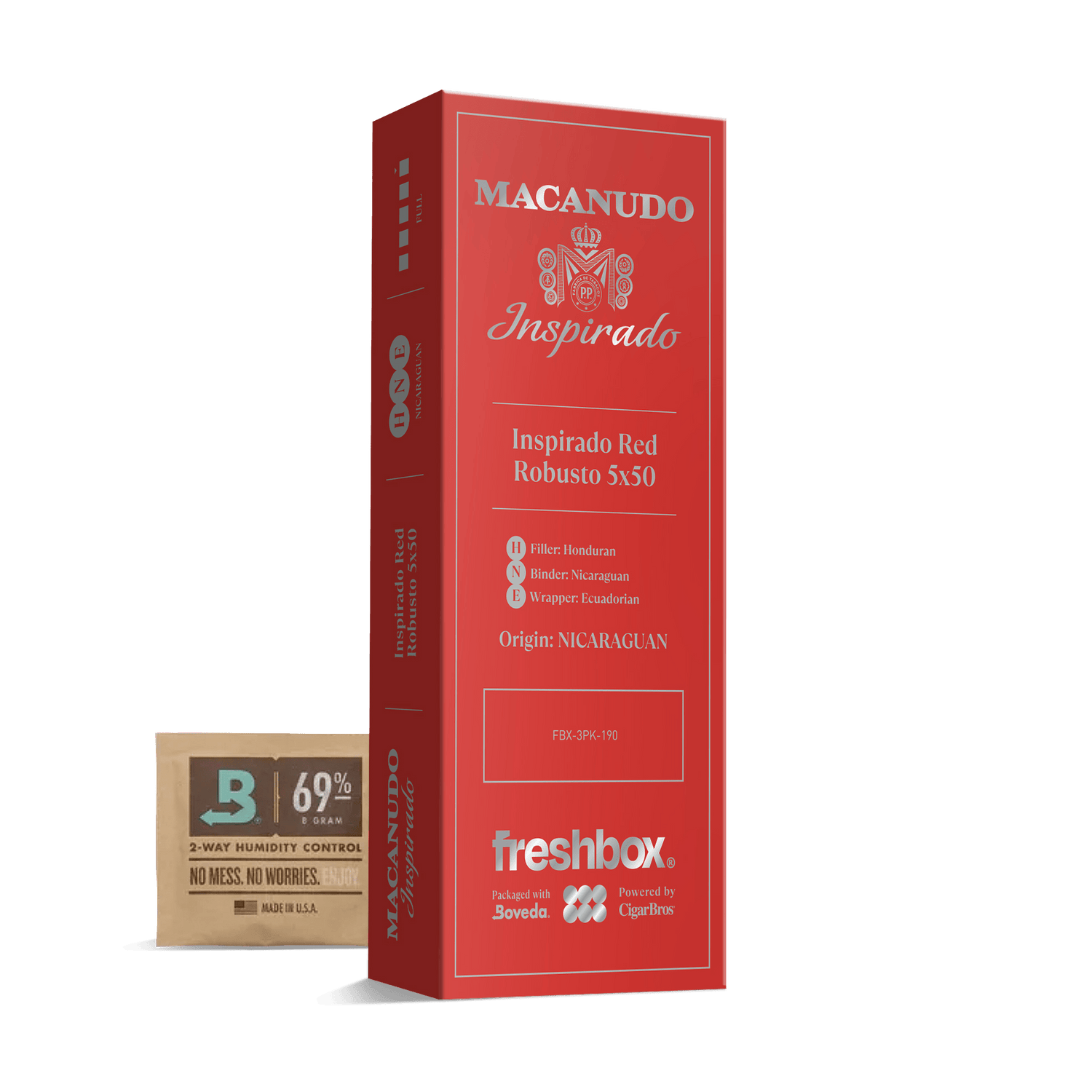 Macanudo Inspirado Red Robusto 5x50 FreshBox | Cigar 3-Pack - Liquor Boutique