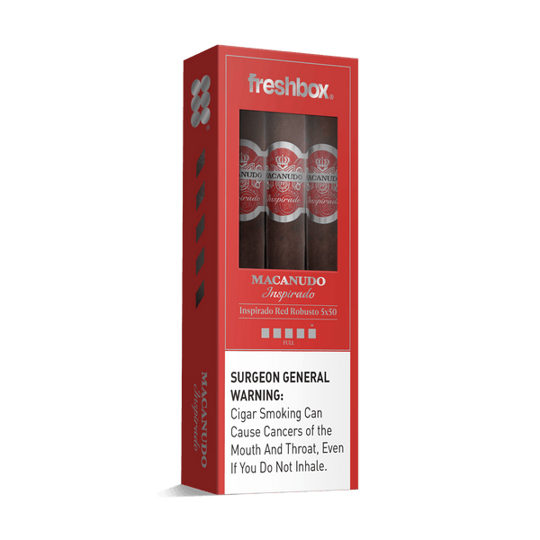 Macanudo Inspirado Red Robusto 5x50 FreshBox | Cigar 3-Pack - Liquor Boutique
