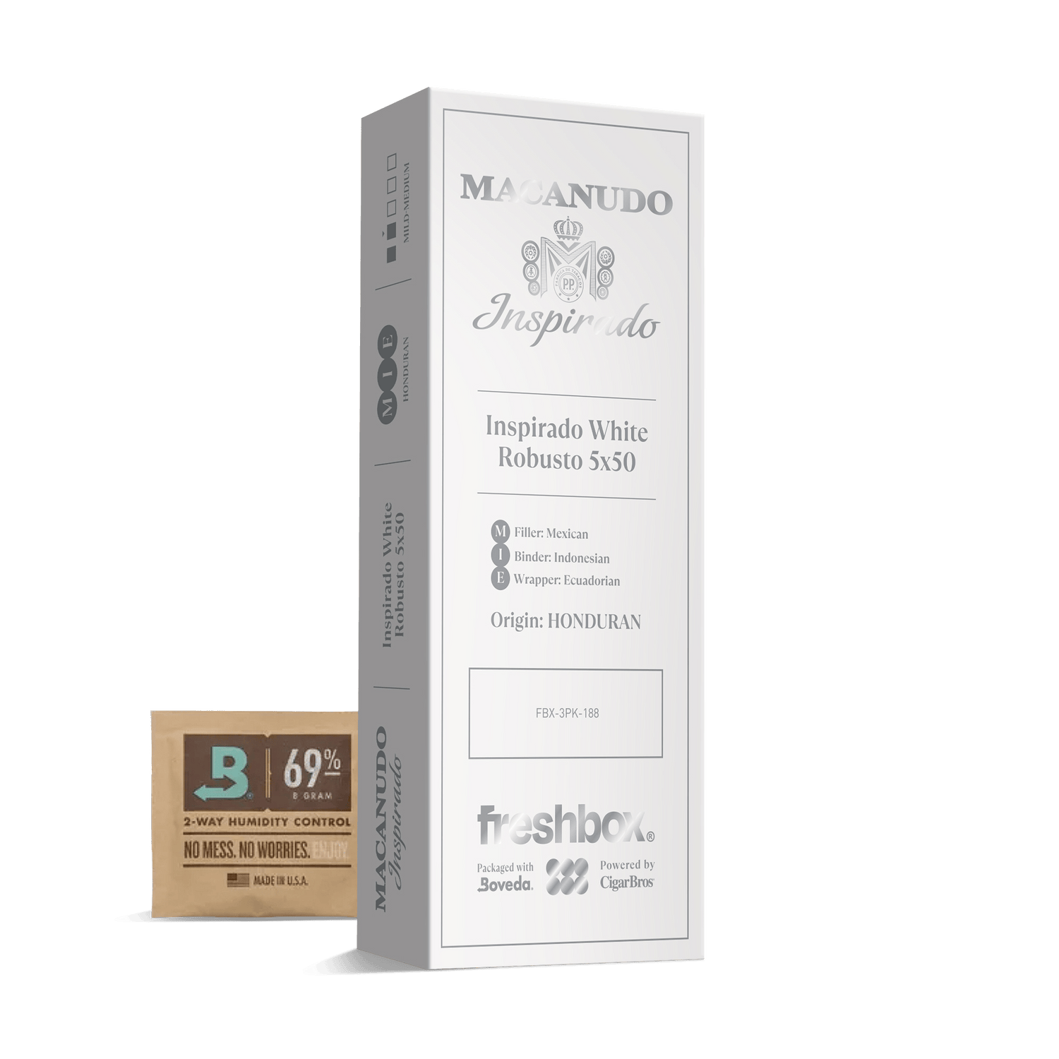 Macanudo Inspirado White Robusto 5x50 FreshBox | Cigar 3-Pack - Liquor Boutique