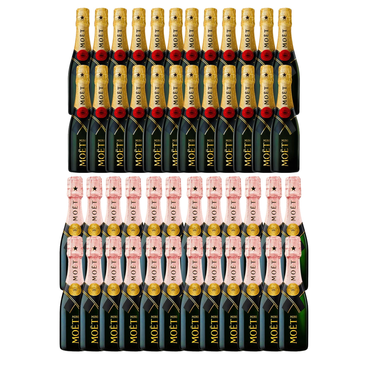 Moët & Chandon Impérial Brut & Rosé Mini Champagne 48 Pack Bundle 187ml