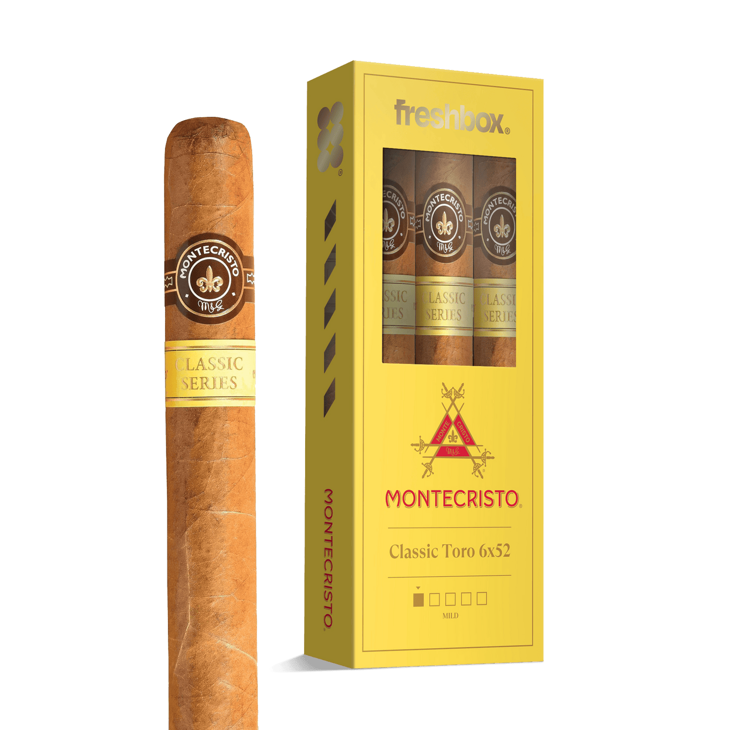 Montecristo Classic Toro 6x52 FreshBox | Cigar 3-Pack - Liquor Boutique
