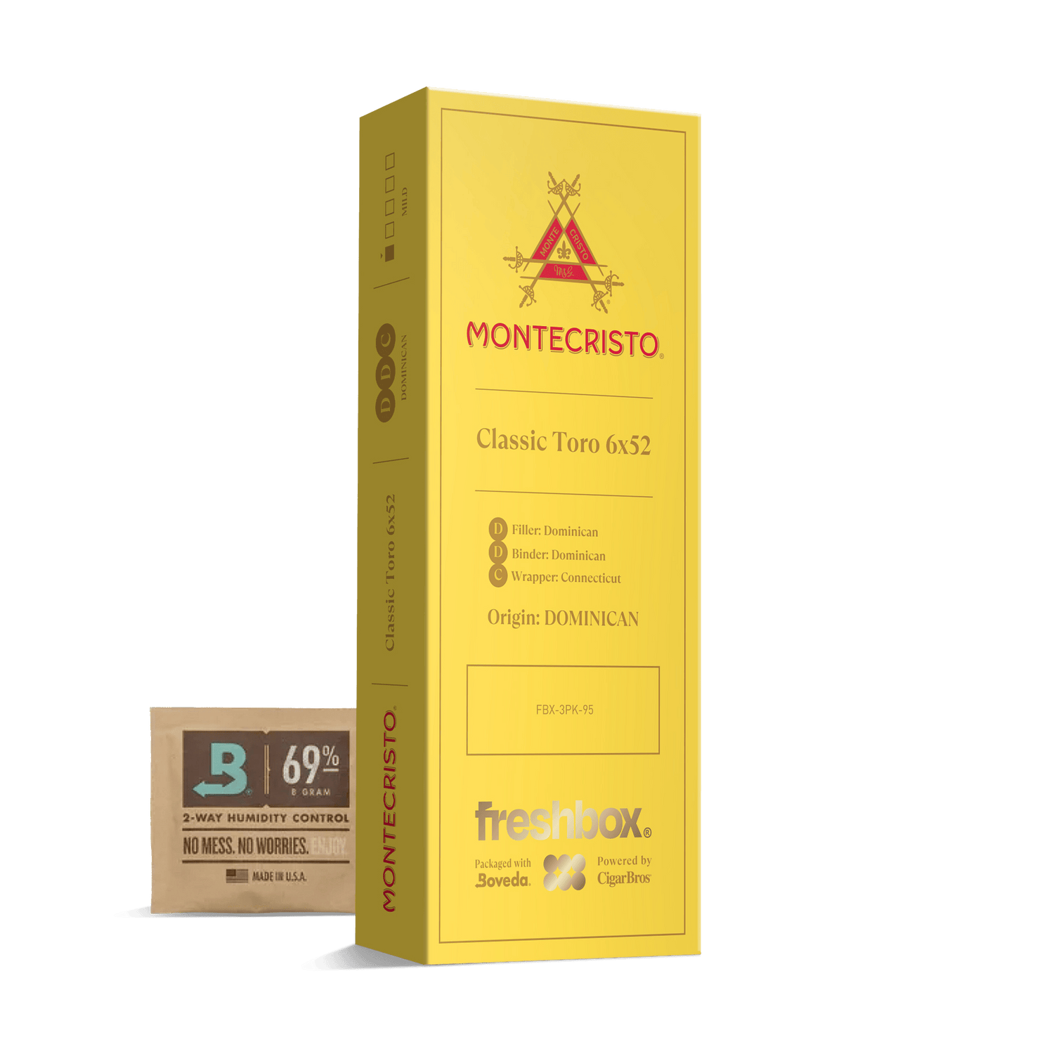 Montecristo Classic Toro 6x52 FreshBox | Cigar 3-Pack - Liquor Boutique