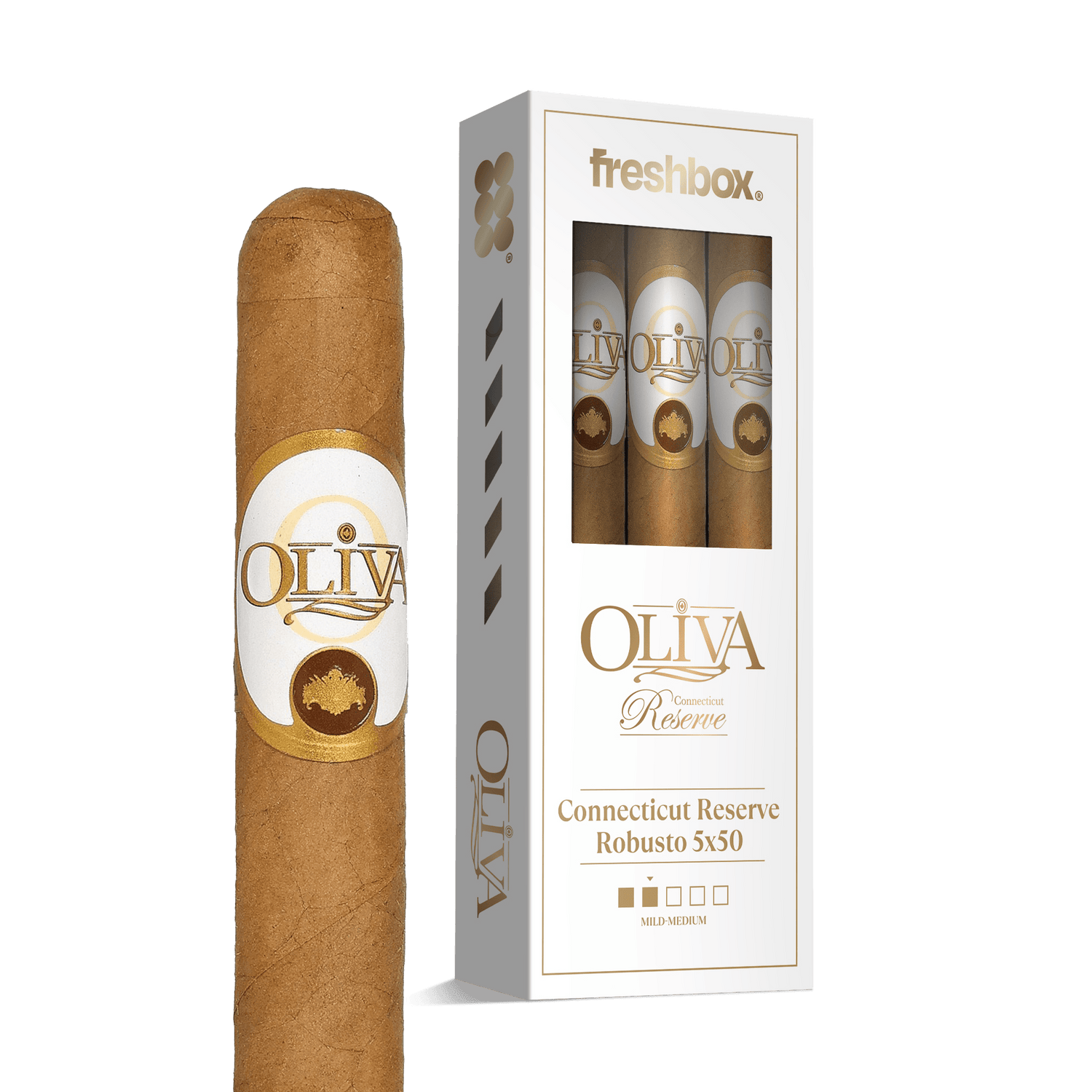 Oliva Connecticut Reserve Robusto 5x50 FreshBox | Cigar 3-Pack - Liquor Boutique