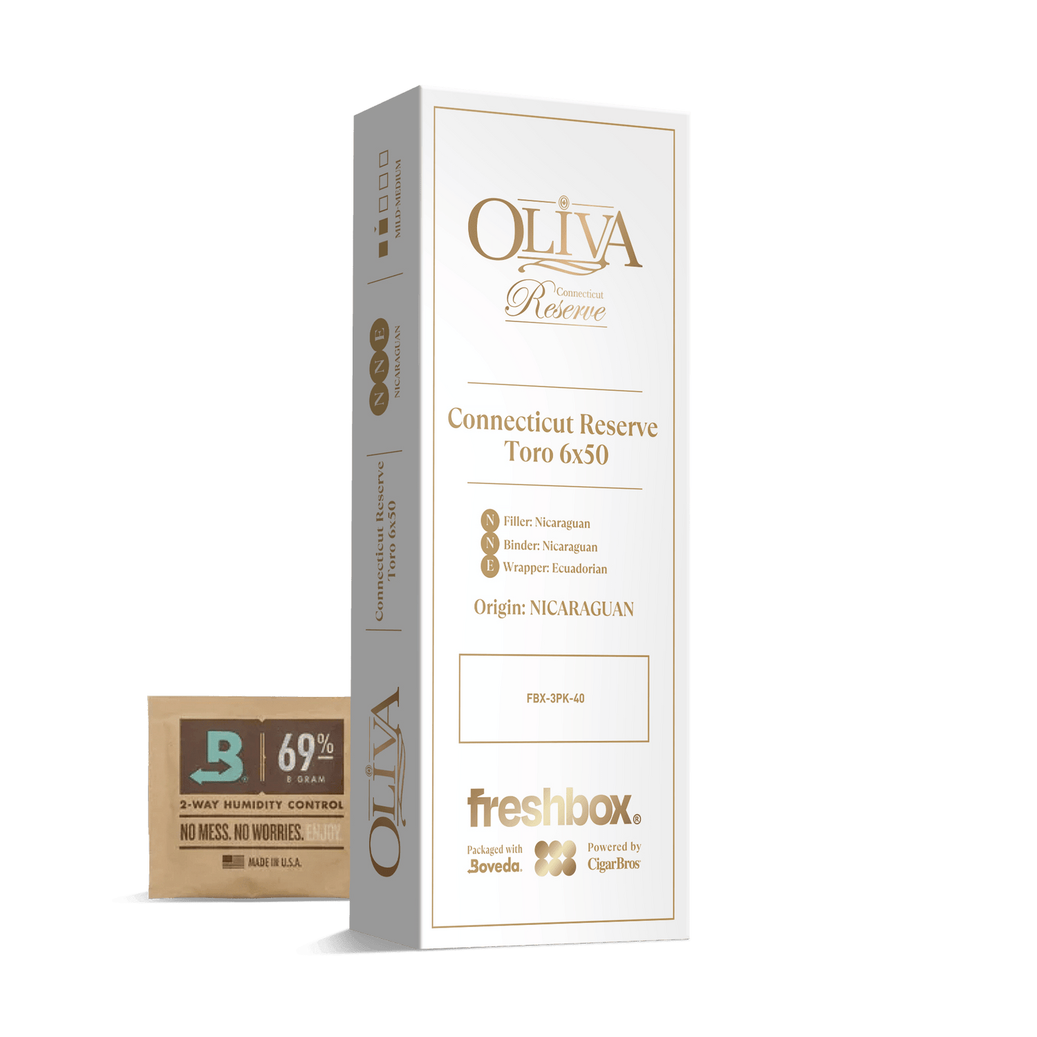 Oliva Connecticut Reserve Toro 6x50 FreshBox | Cigar 3-Pack - Liquor Boutique