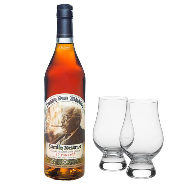 Pappy Van Winkle Family Reserve 15 Year Bourbon & Glencairn Whiskey Glass Set - Liquor Boutique