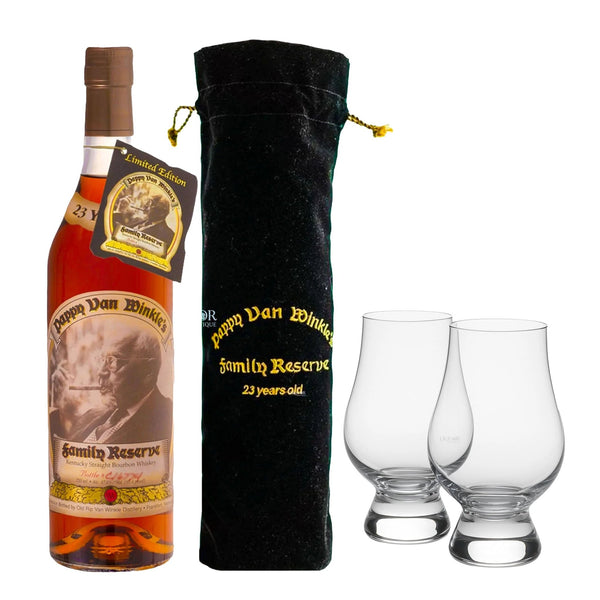Pappy Van Winkle's Family Reserve 23 Years Old Bourbon Whiskey with Glencairn Glass Set - Liquor Boutique