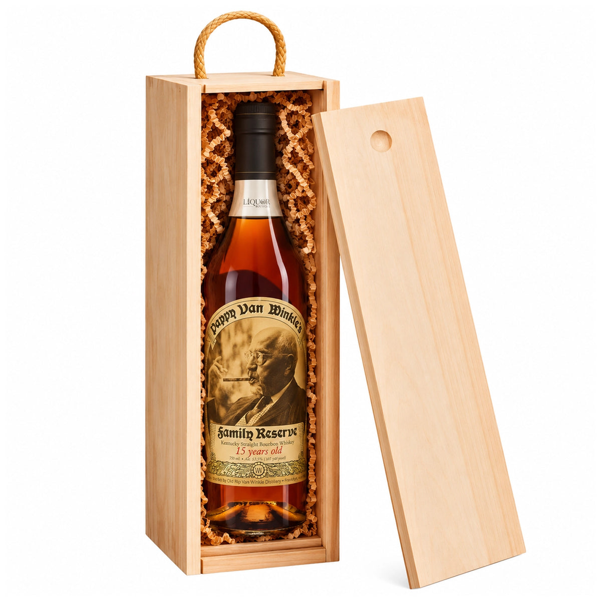 Pappy Van Winkle's Family Reserve 15 Year Bourbon Whiskey with Wooden Gift Box 750ml