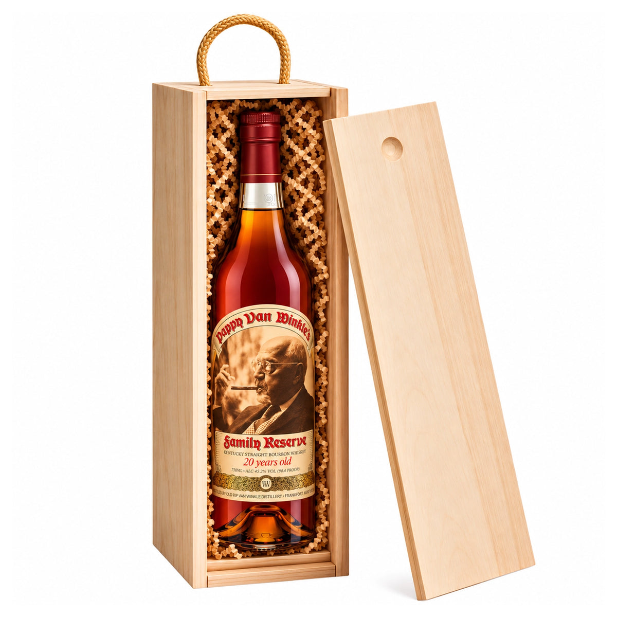 Pappy Van Winkle's Family Reserve 20 Year Bourbon Whiskey with Wooden Gift Box 750ml