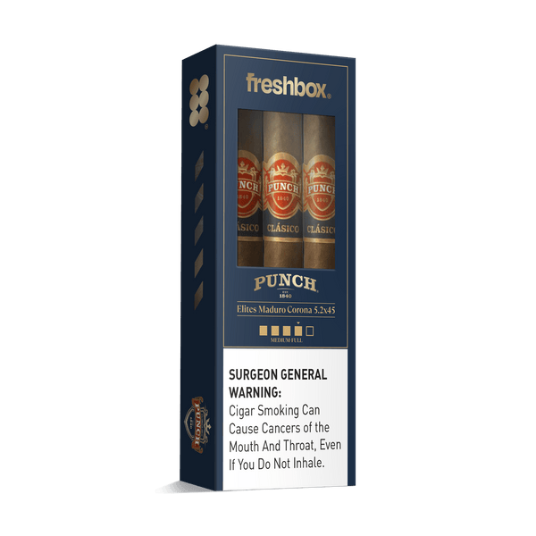 Punch Elites Maduro 5.2x45 FreshBox | Cigar 3-Pack - Liquor Boutique