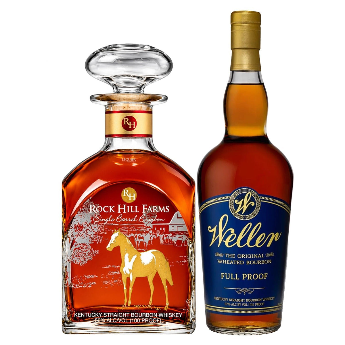 Rock Hill Farms & Weller Full Proof Bourbon Whiskey Bundle 750ml - Liquor Boutique