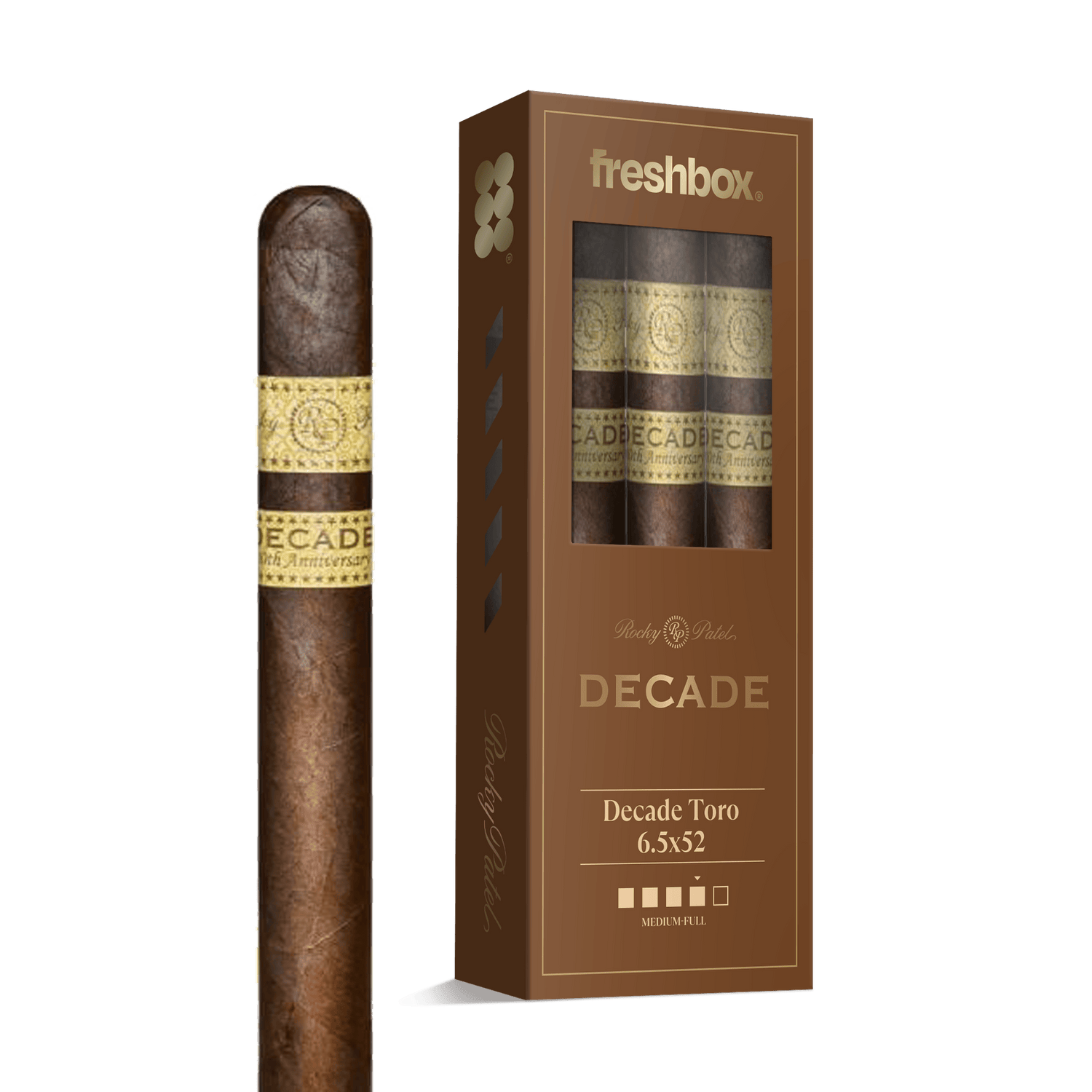 Rocky Patel Decade Toro 6.5x52 FreshBox | Cigar 3-Pack - Liquor Boutique