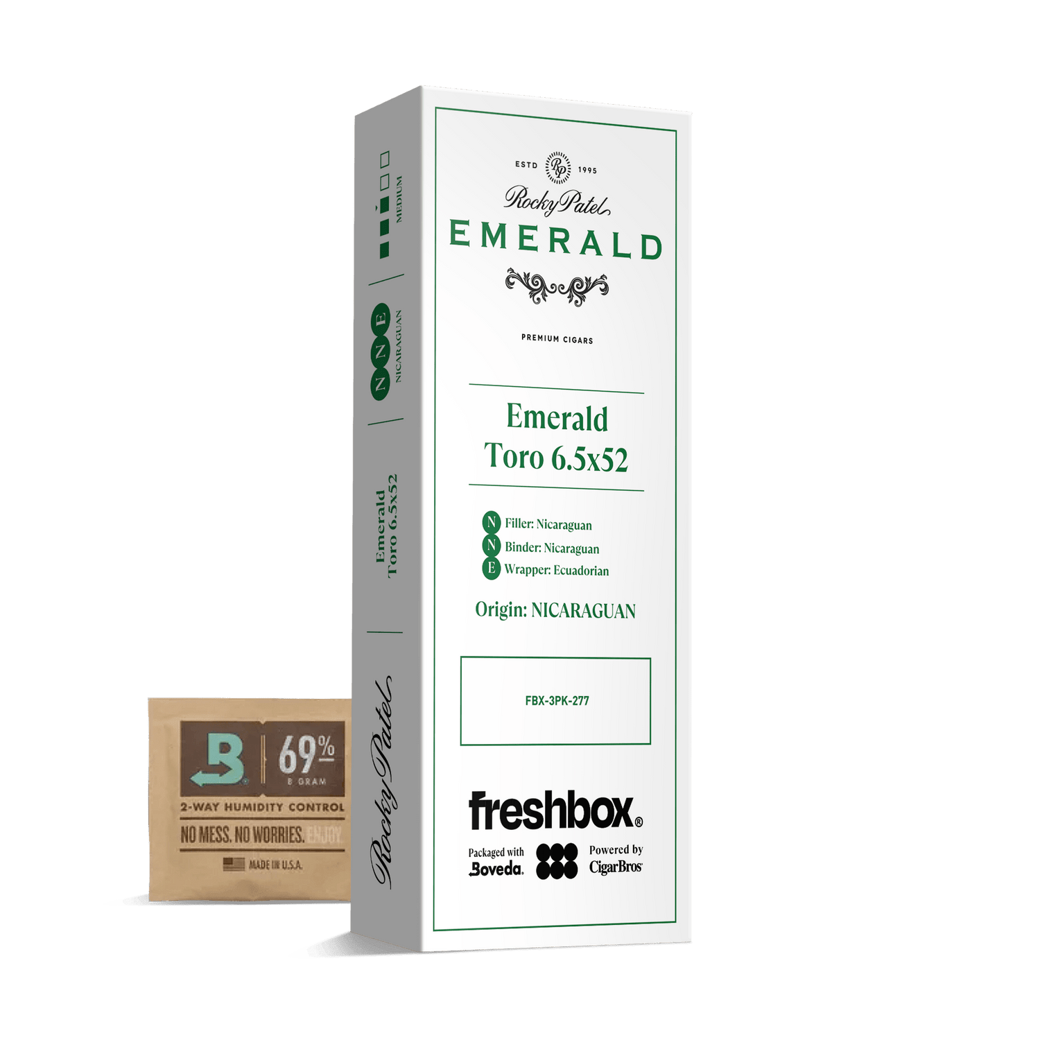 Rocky Patel Emerald Toro 6.5x52 FreshBox | Cigar 3-Pack - Liquor Boutique