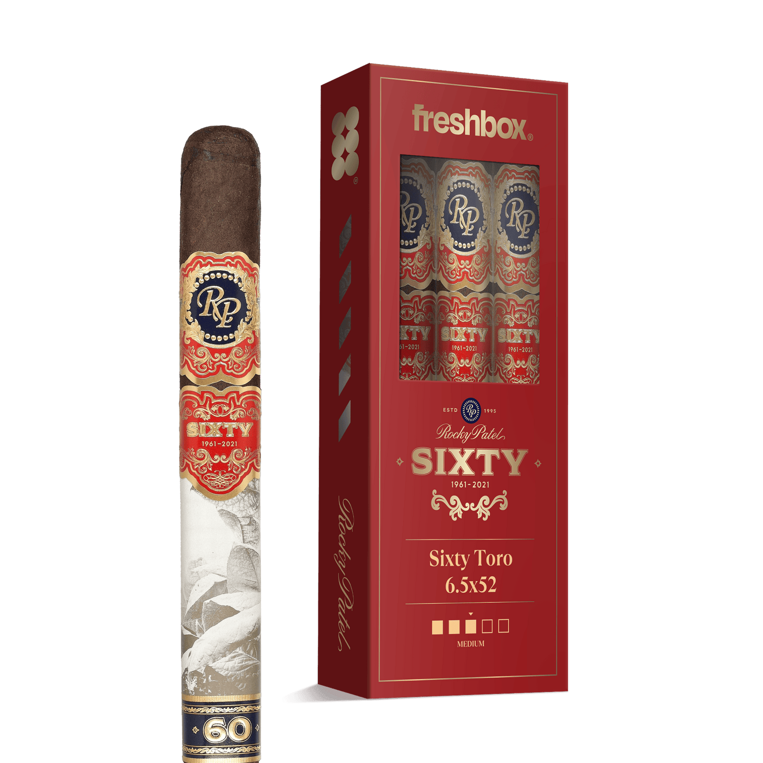 Rocky Patel Sixty Toro 6.5x52 FreshBox | Cigar 3-Pack - Liquor Boutique