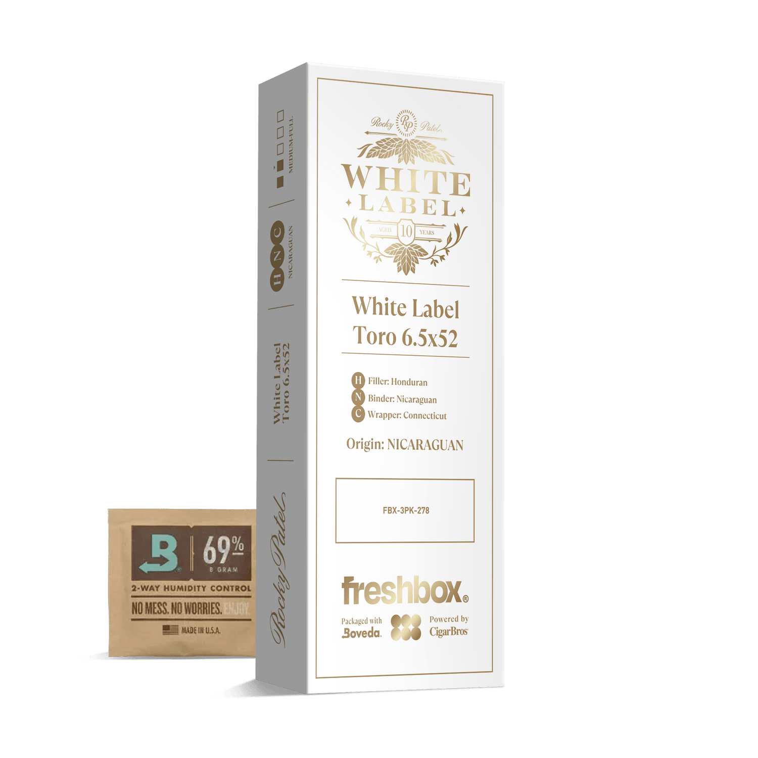 Rocky Patel White Label Toro 6.5x52 FreshBox | Cigar 3-Pack - Liquor Boutique