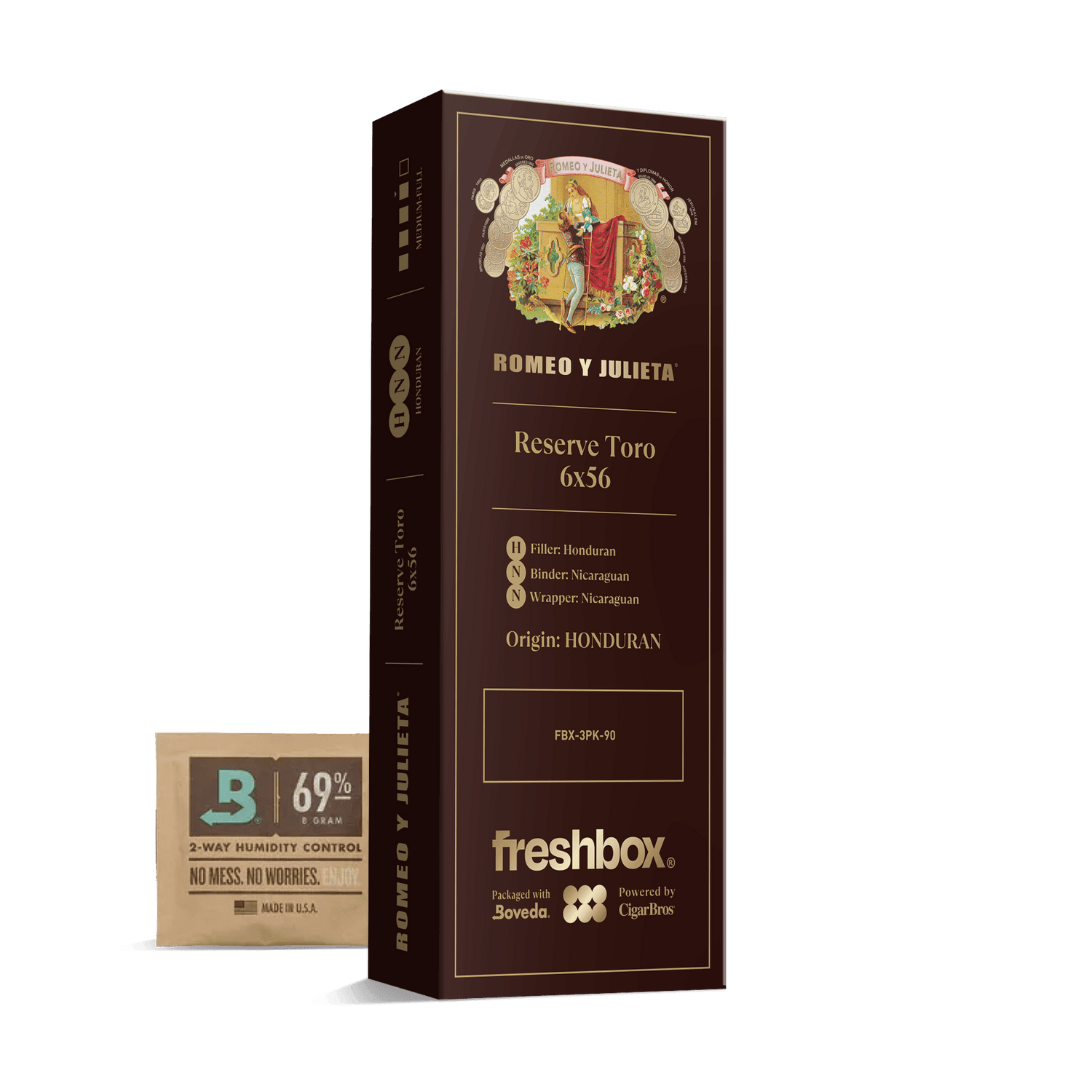 Romeo Y Julieta Reserve Toro 6x56 FreshBox | Cigar 3-Pack - Liquor Boutique