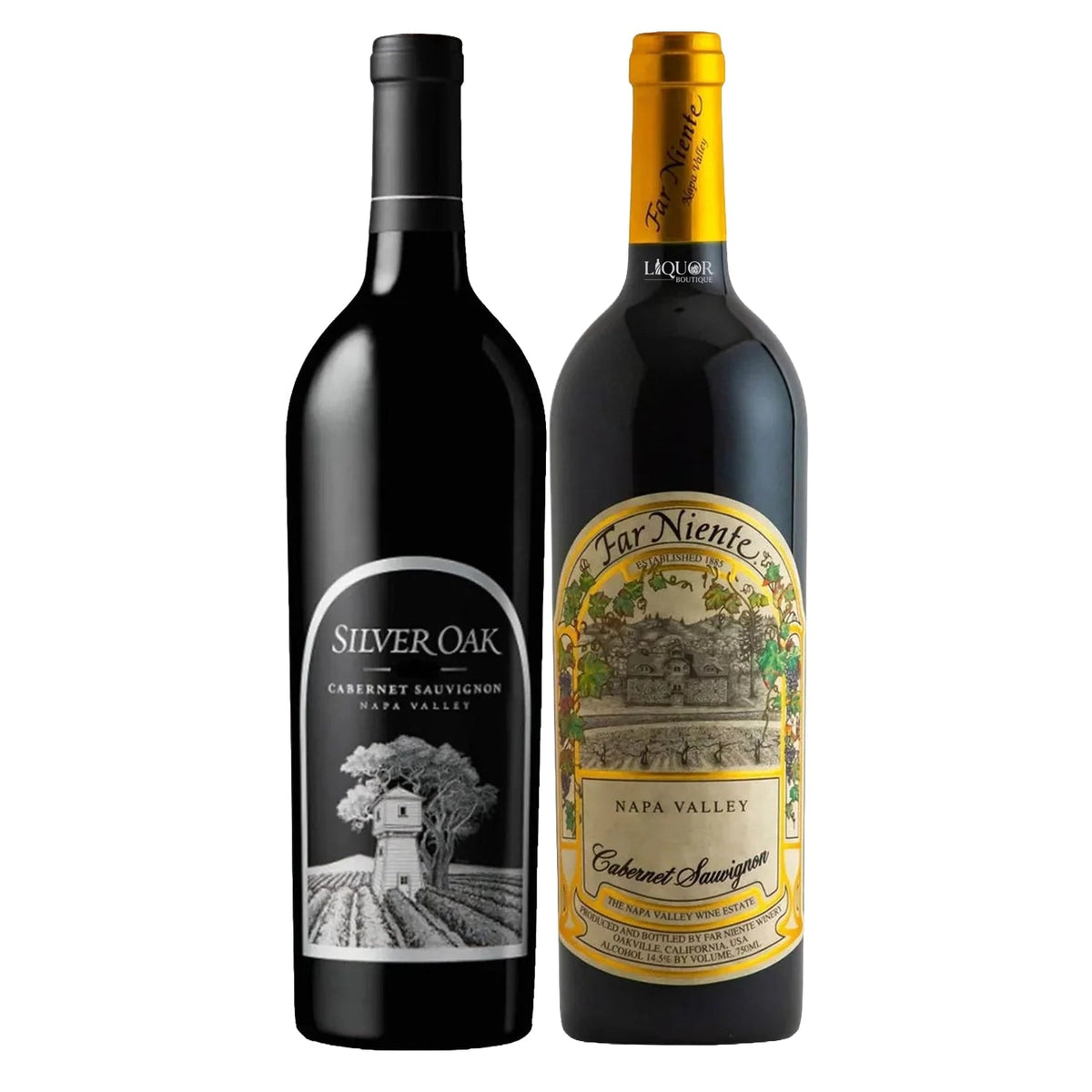 Silver Oak Napa Valley Cabernet Sauvignon & Far Niente Cabernet Sauvignon Wine Bundle 750ml - Liquor Boutique