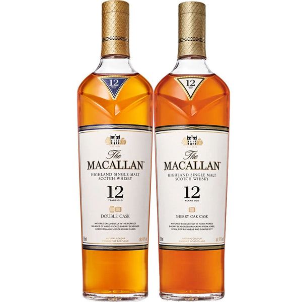 The Macallan 12 Year Old Double Cask & Sherry Oak Cask Whiskey Bundle - Liquor Boutique