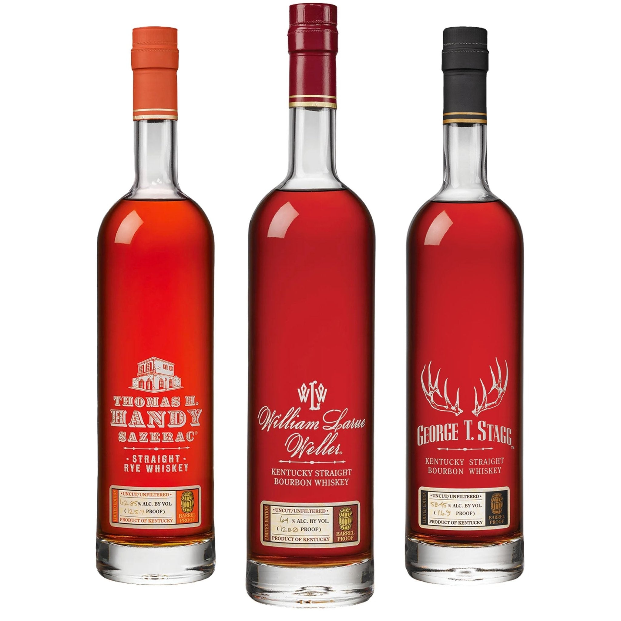 Thomas H. Handy, William Larue Weller, & George T. Stagg Bourbon Whiskey Bundle - Liquor Boutique