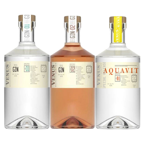 Venus Blend No. 1 Gin, Venus Blend No. 2 Gin, & Venus Aquavit No. 1 Liqueur Bundle 750ml - Liquor Boutique