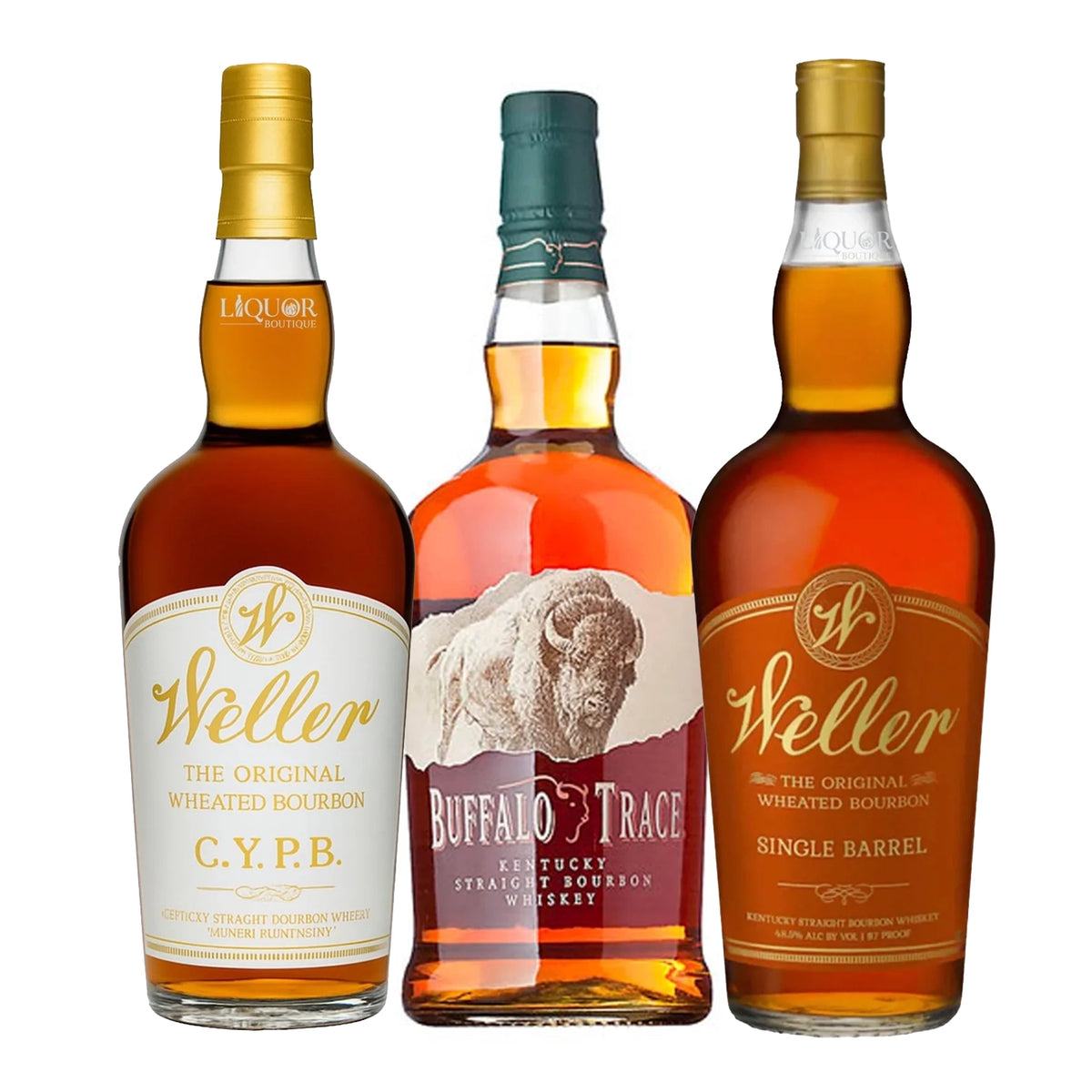 Weller CPYB, Buffalo Trace, & Weller Single Barrel Whiskey Bundle 750ml