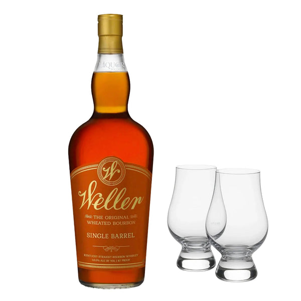 W.L. Weller Single Barrel Kentucky Straight Bourbon Whiskey with Glencairn Glass Set - Liquor Boutique
