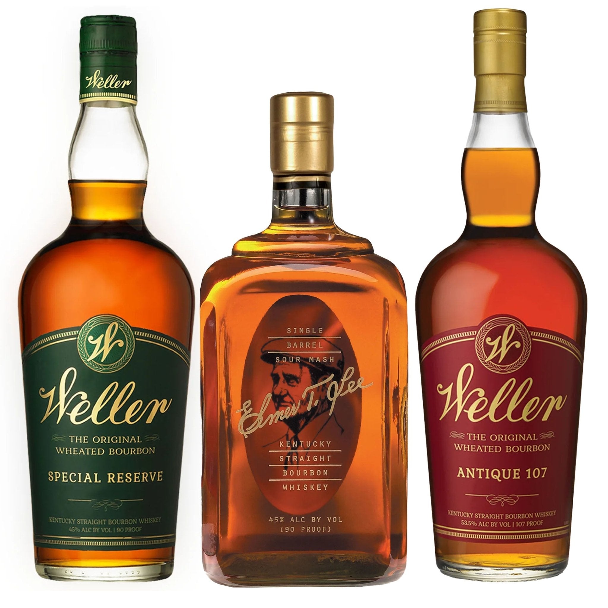 W.L. Weller Special Reserve, Elmer T.Lee, & W.L. Weller Antique 107 Bourbon Whiskey Bundle - Liquor Boutique