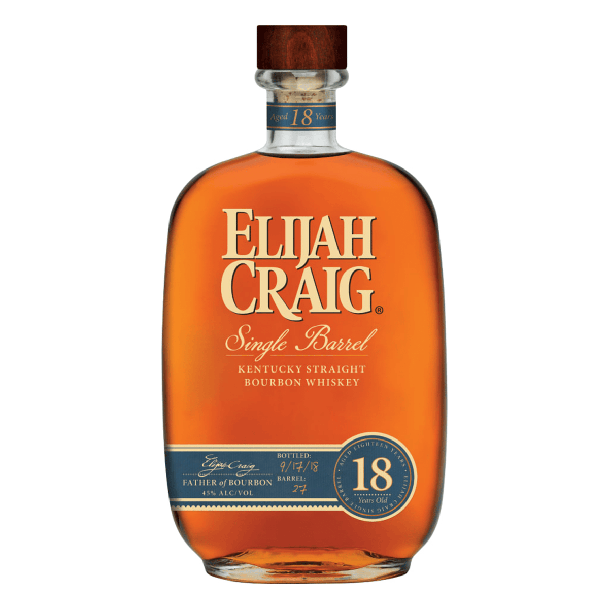 Elijah Craig 18 Year Old Single Barrel Bourbon Whiskey 750ml - Liquor Boutique