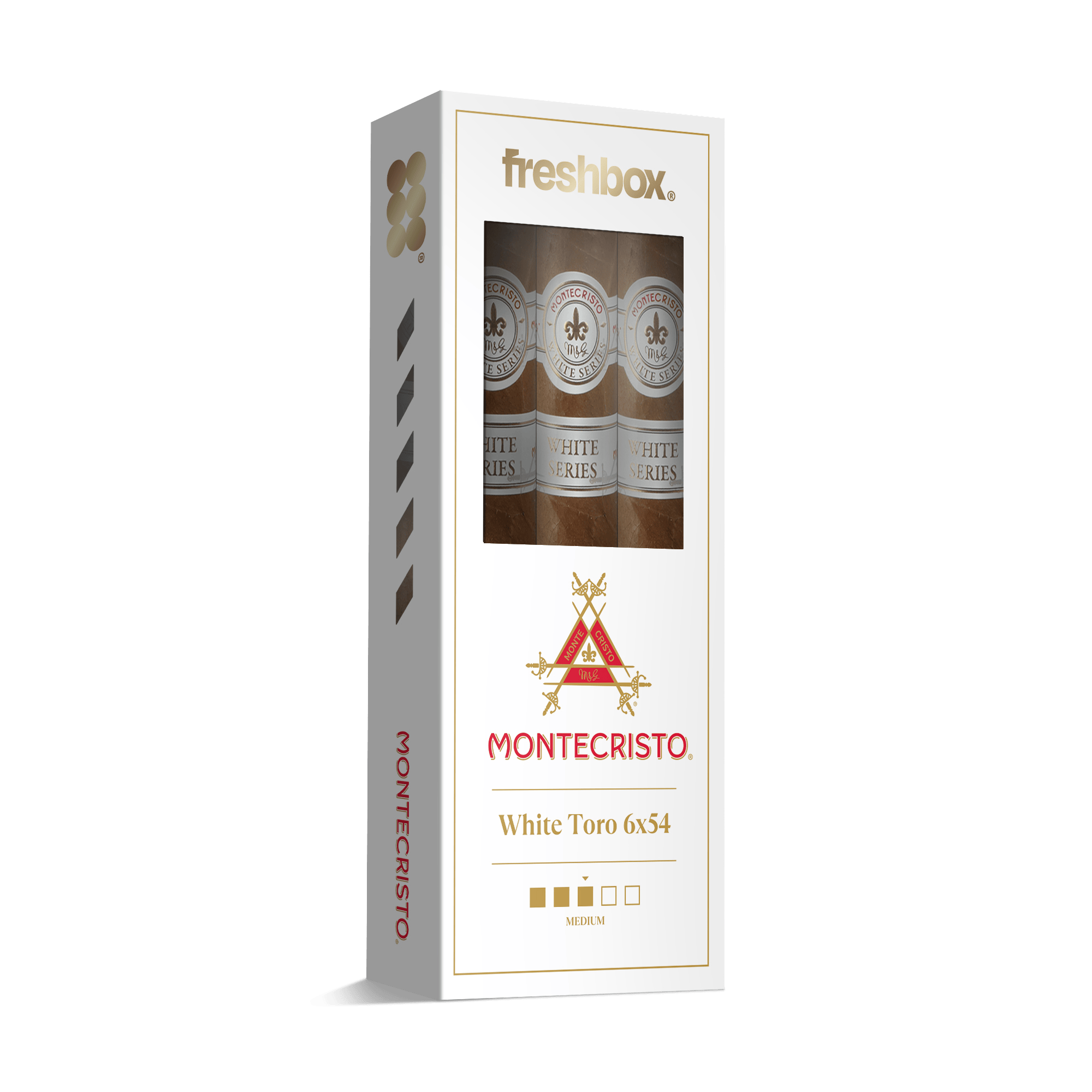 Monte Cristo White Toro 6x54 FreshBox | 3-Pack