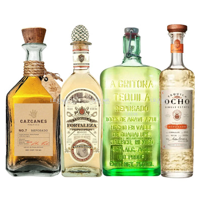 Cazcanes, Fortaleza, La Gritona, & Ocho Reposado Additive Free Tequila Bundle 750ml