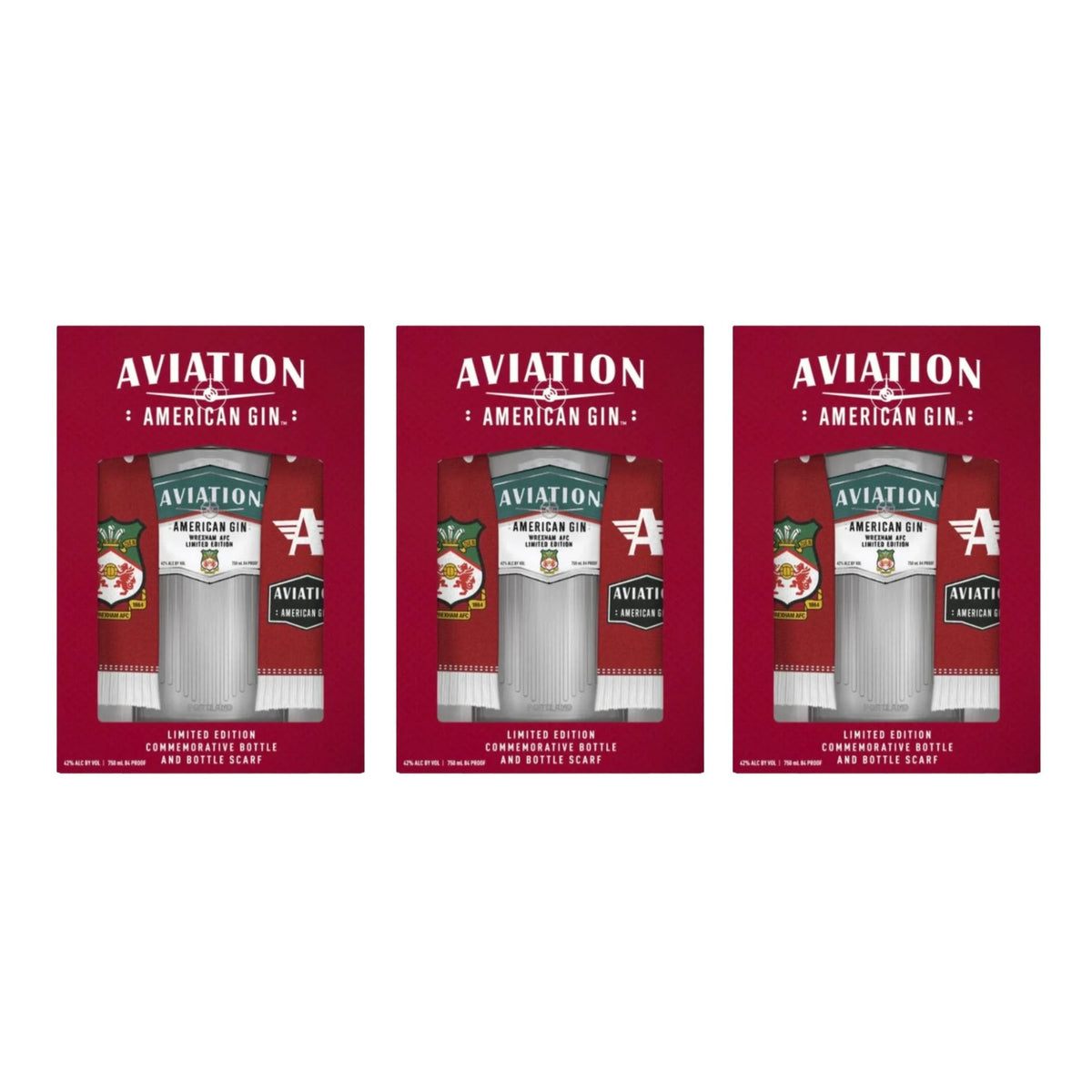 Aviation Gin Wrexham AFC Scarf Gift Set 750ml - Liquor Boutique