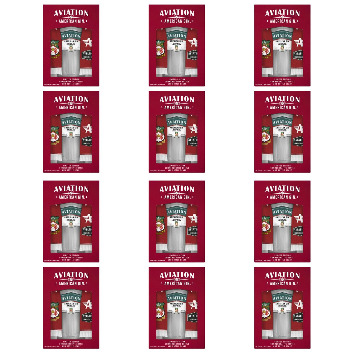 Aviation Gin Wrexham AFC Scarf Gift Set 750ml - Liquor Boutique