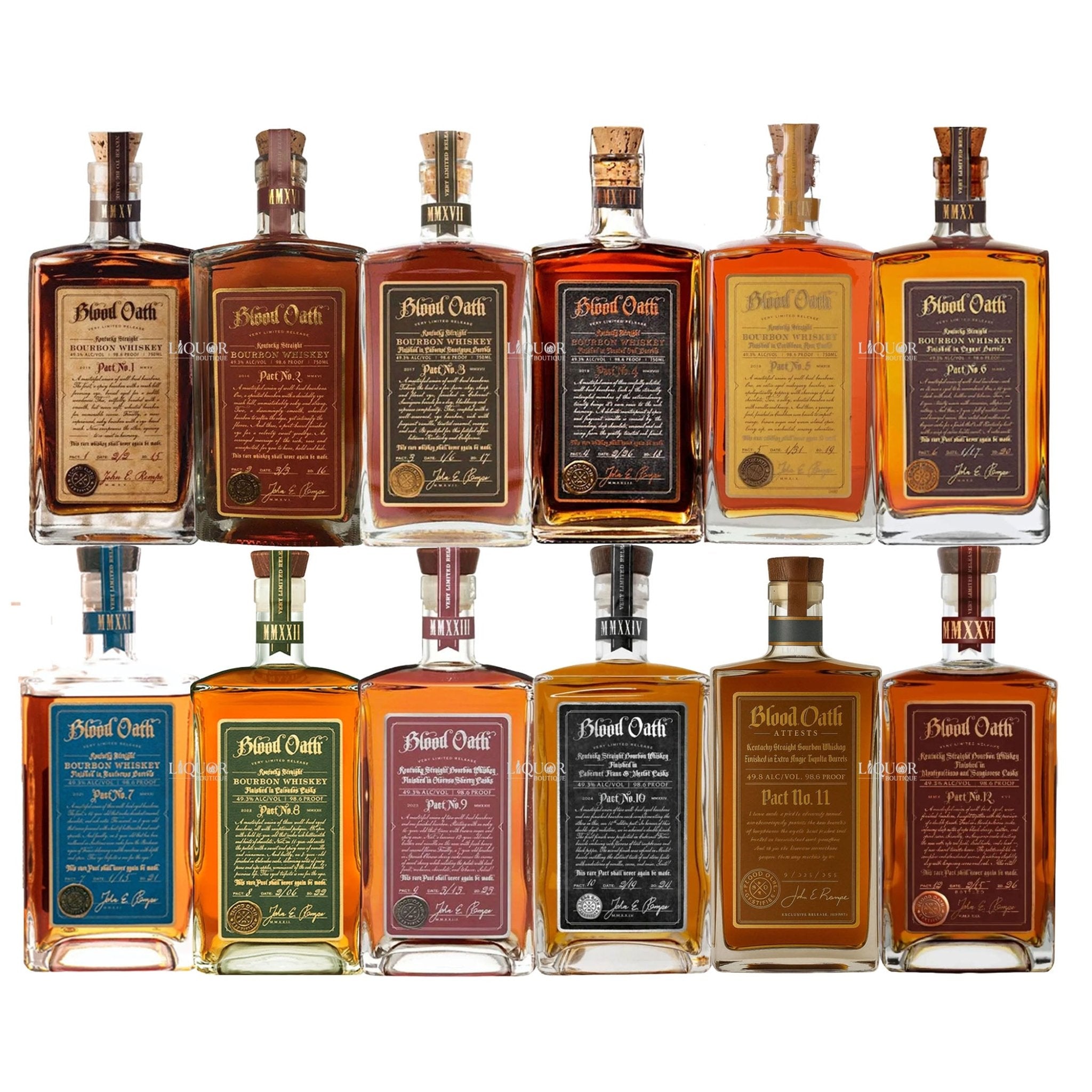 Blood Oath Pact No. 1–12 Bourbon Whiskey Collection Bundle 750ml - Liquor Boutique