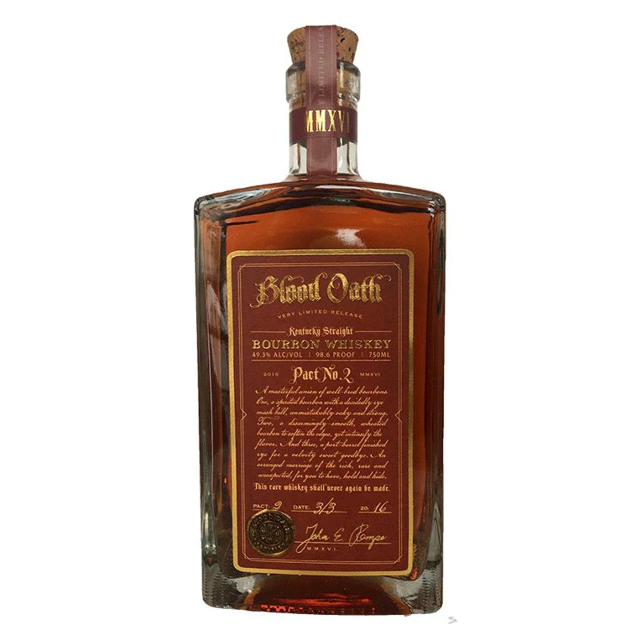 Blood Oath Pact No.2 Bourbon Whiskey - Liquor Boutique