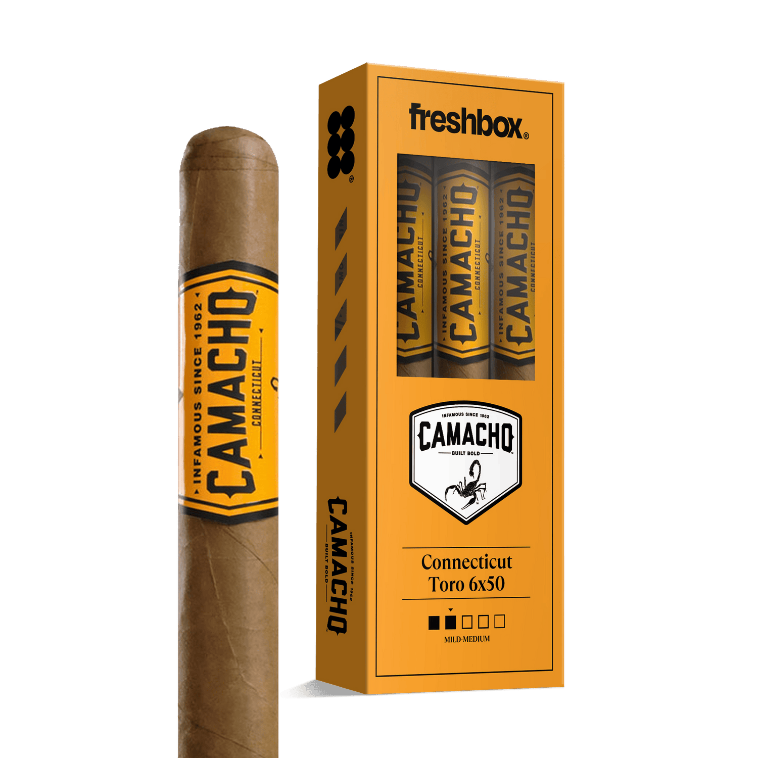 Camacho Connecticut Toro 6x50 FreshBox | Cigar 3-Pack - Liquor Boutique