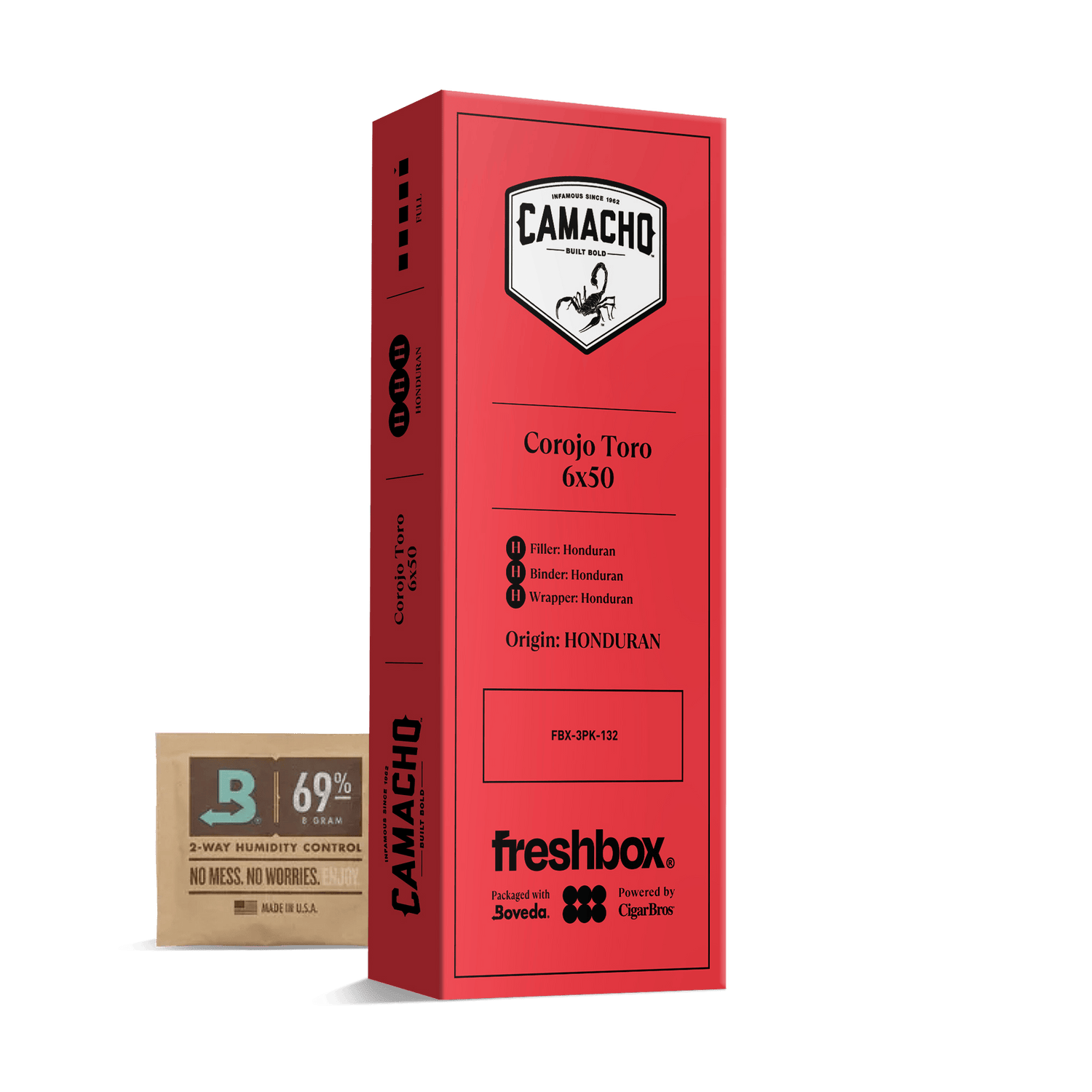 Camacho Corojo Toro 6x50 FreshBox | Cigar 3-Pack - Liquor Boutique