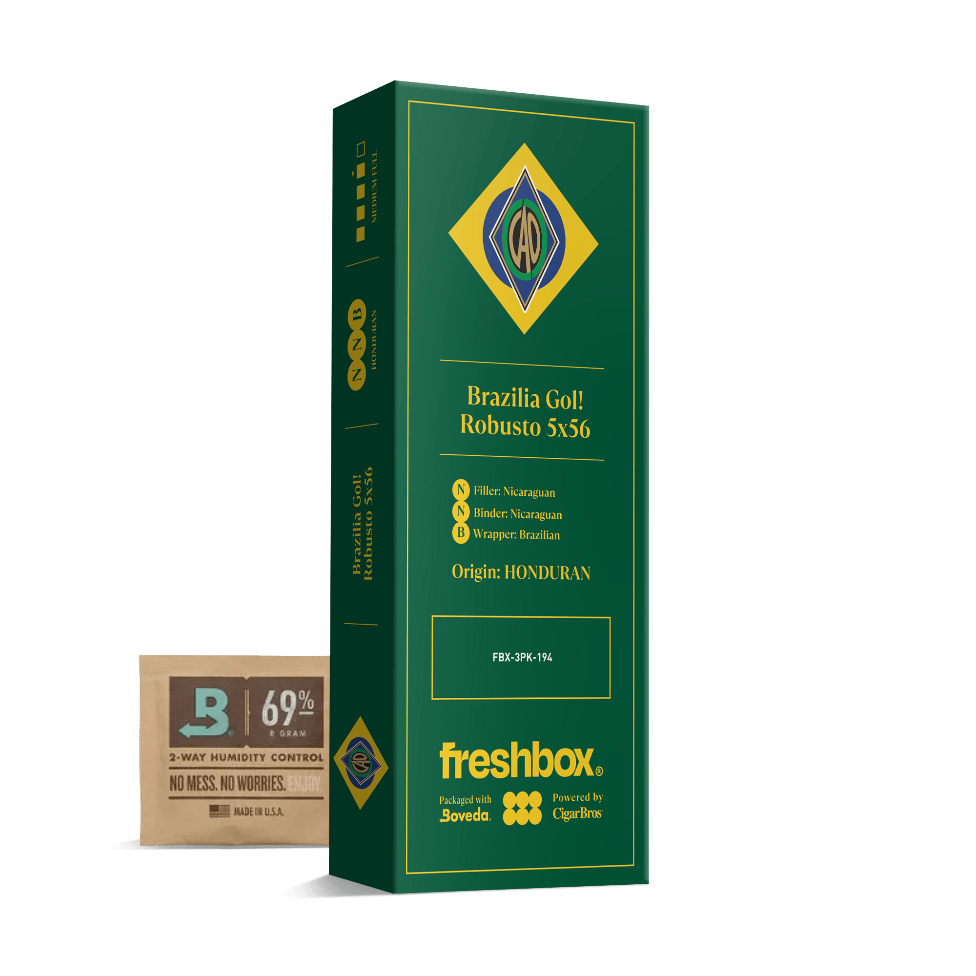 CAO Brazilia Gol! 5x56 FreshBox | Cigar 3-Pack