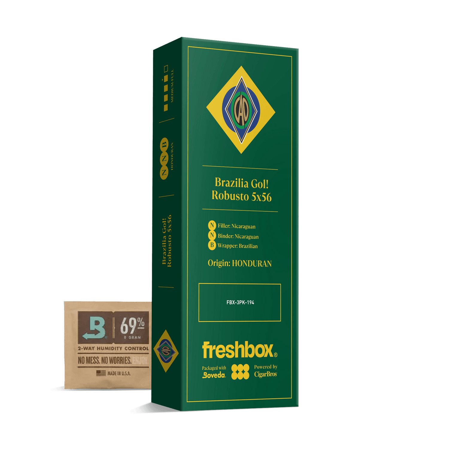 CAO Brazilia Gol! 5x56 FreshBox | Cigar 3-Pack - Liquor Boutique
