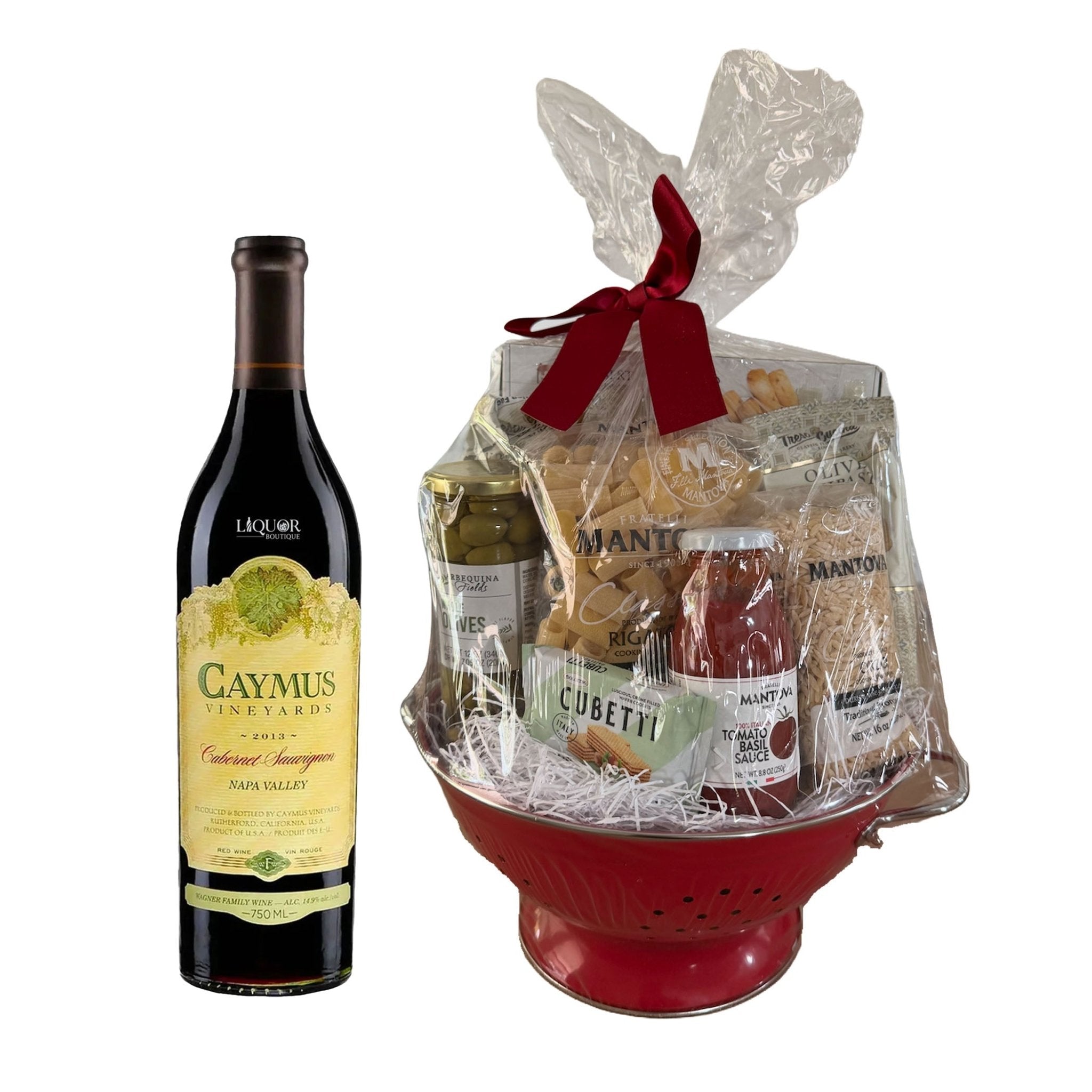 Caymus Cabernet Wine 1L & Pasta Basket Bundle - Liquor Boutique