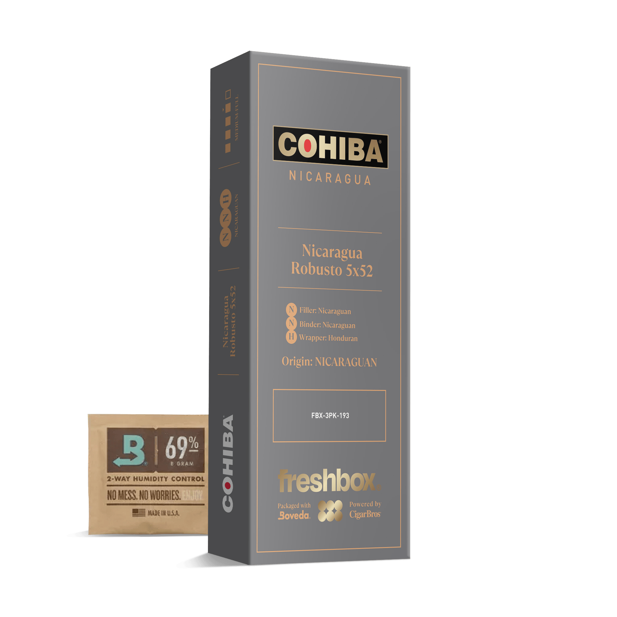 Cohiba Nicaruaga Robusto 5x52 FreshBox | Cigar 3-Pack