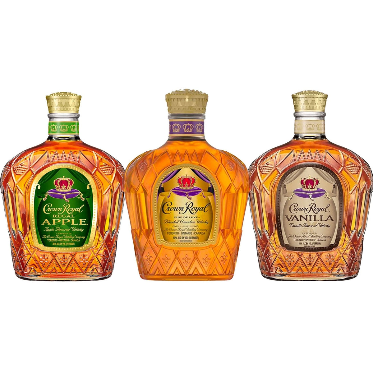 Crown Royal Apple, Deluxe, & Vanilla Bundle - Liquor Boutique