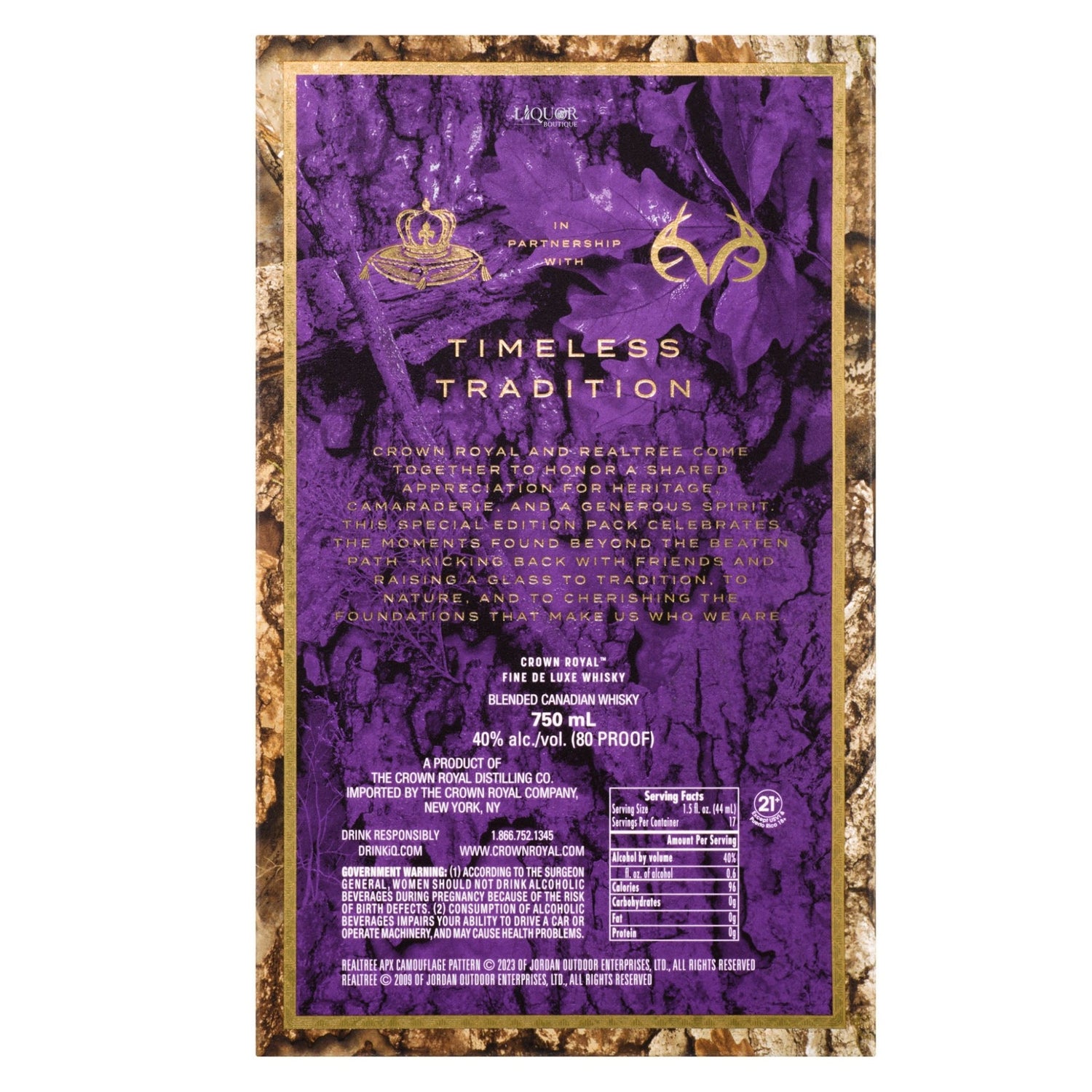 Crown Royal RealTree Whisky 750ml - Liquor Boutique