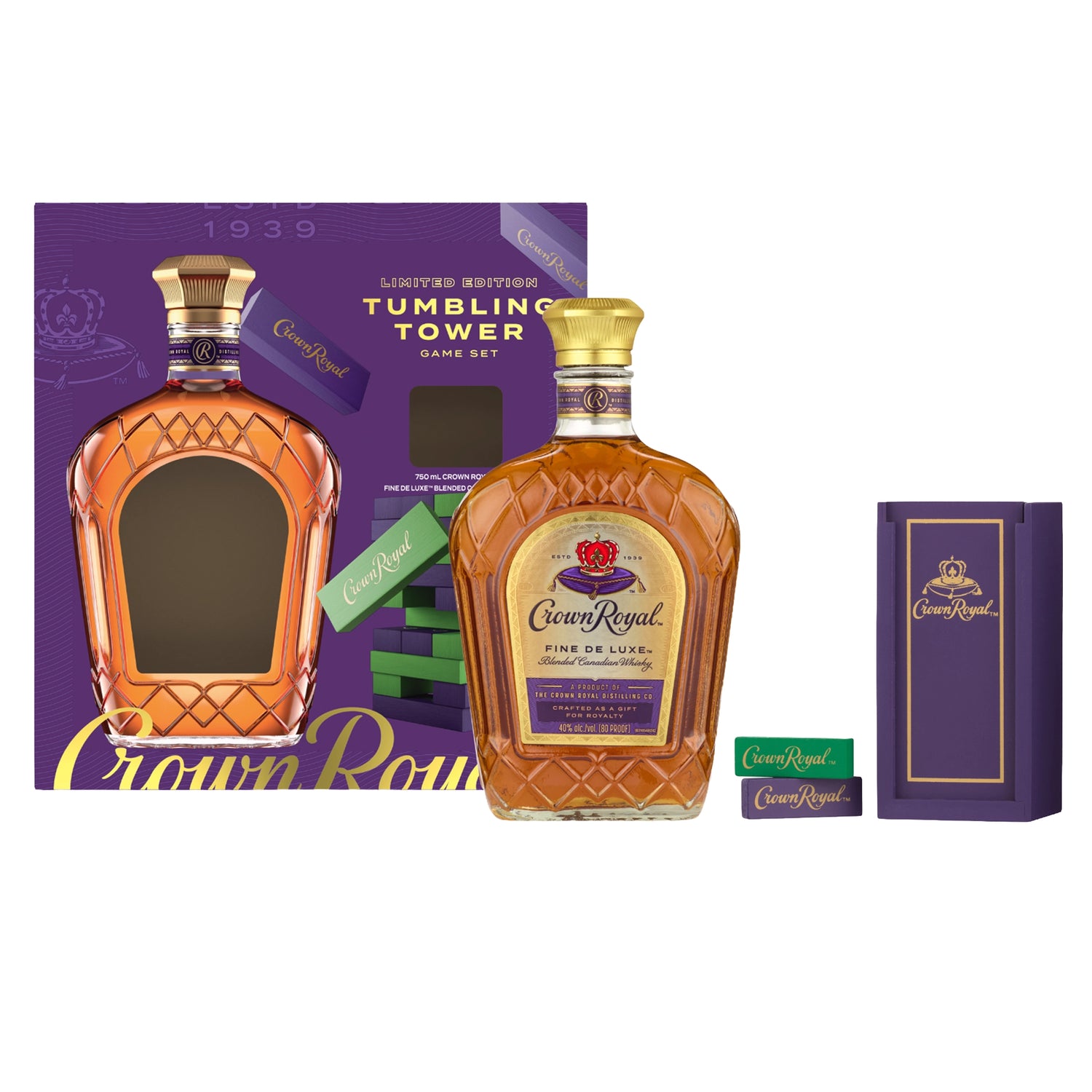 Crown Royal Deluxe Limited Edition Tumbling Tower Gift Set 750ml