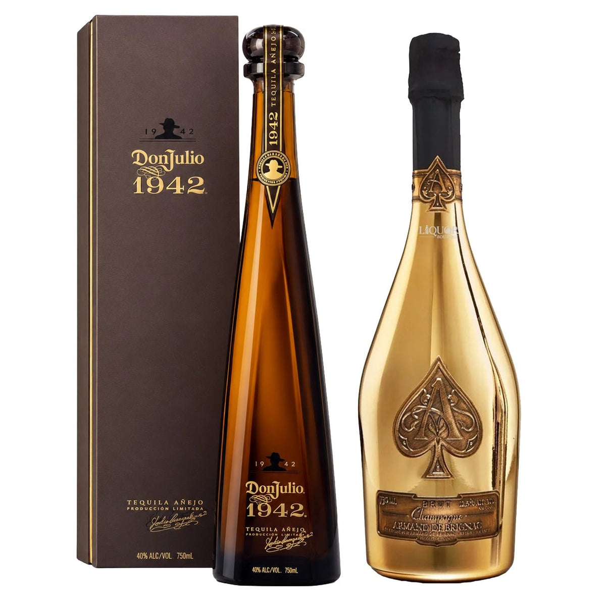 Don Julio 1942 Anejo Tequila & Armand De Brignac Ace of Spades Brut Gold Champagne Bundle 750ml - Liquor Boutique