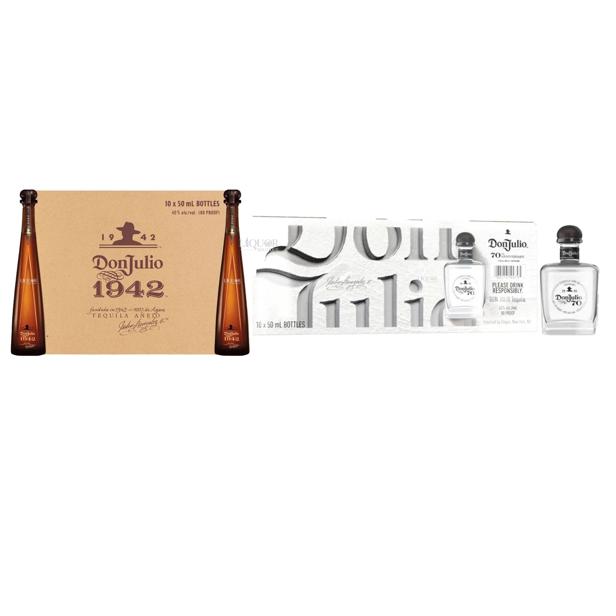 Don Julio 1942 & Don Julio 70th 20-Pack 50ml Tequila Bundle - Liquor Boutique