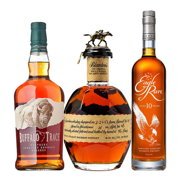 Buffalo Trace, Blanton's, Eagle Rare 10 Years Bourbon Whiskey Bundle 750ml