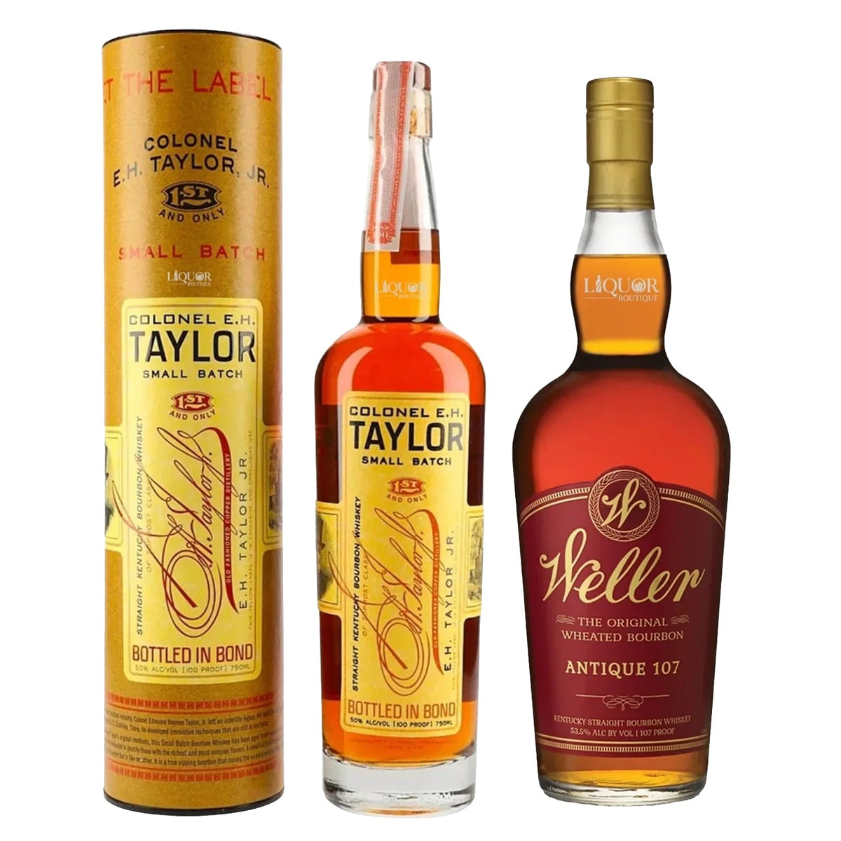 E.H. Taylor Small Batch & Weller Antique 107 Bourbon Whiskey Bundle 750ml - Liquor Boutique