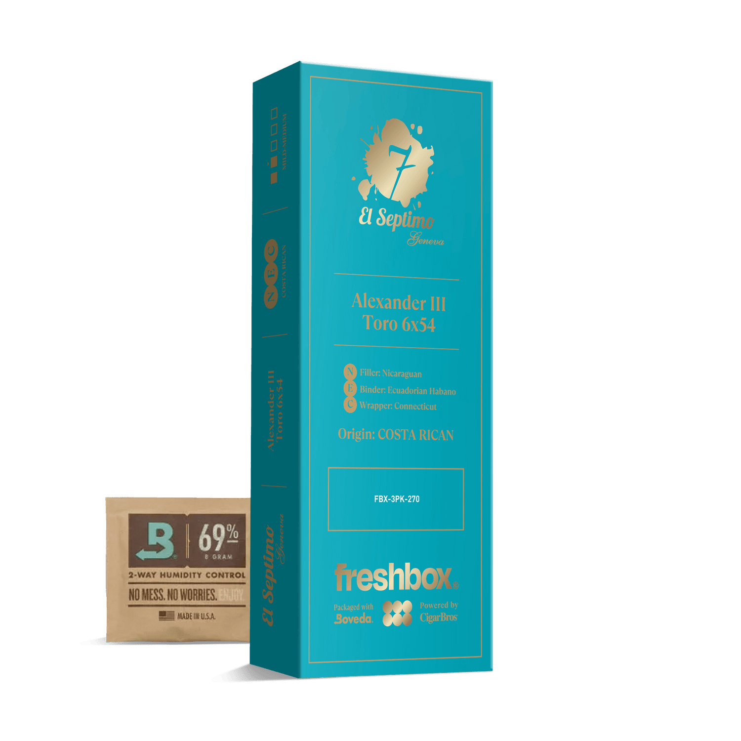 El Septimo Alexander III Toro 6x54 FreshBox | Cigar 3-Pack - Liquor Boutique